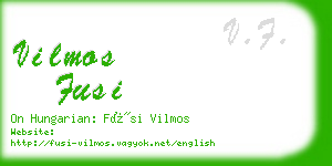 vilmos fusi business card